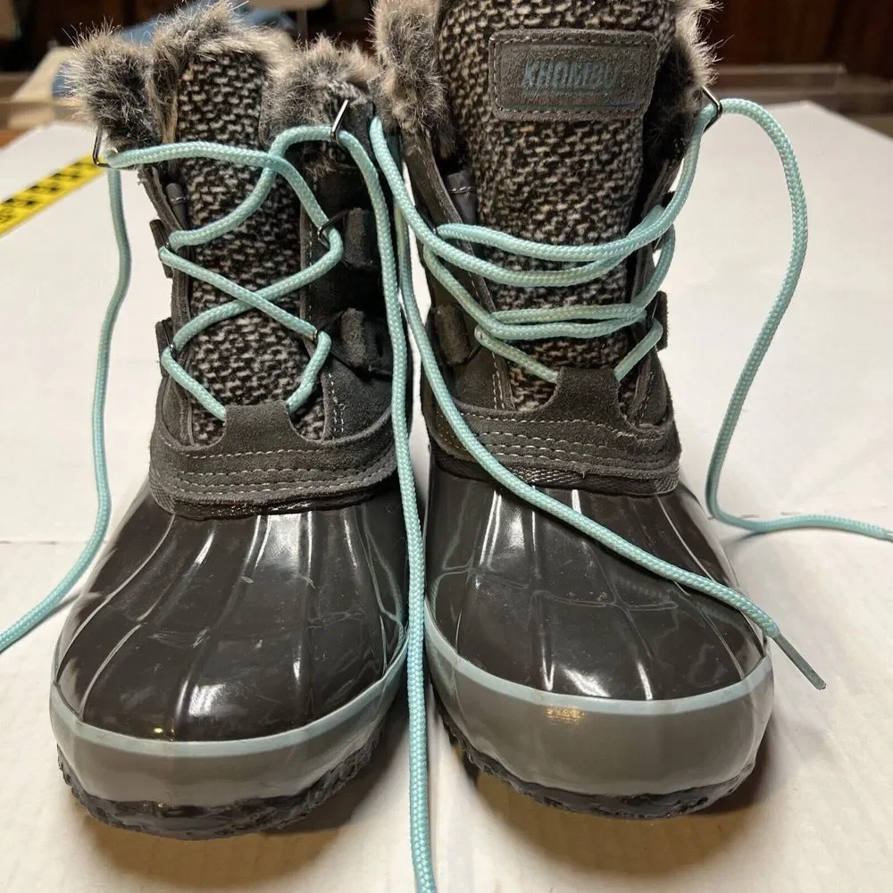 Khombu Faux Fur Winter Snow Rain‎ Boots Water Repellent Women's SZ 9